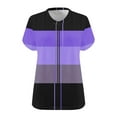 thumbnail image 3 of Women Summer Plus Size Tshirt Casual V Neck Short Sleeve Oversized Tee Shirt Comfort Color Block Stretch Blouses, 3 of 3