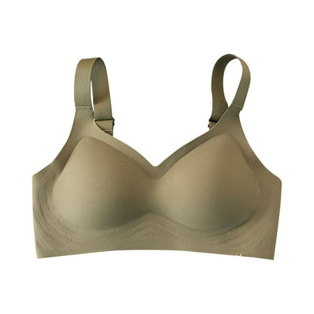 Ploknplq Seamless Bras for Women Push Up Bras Wireless Bras for Women Wide Straps Without Ring Gathered To Collect Side Breasts Tank Top Non Marking Bra Bras for Women Skims Bras for Women Green 3XL