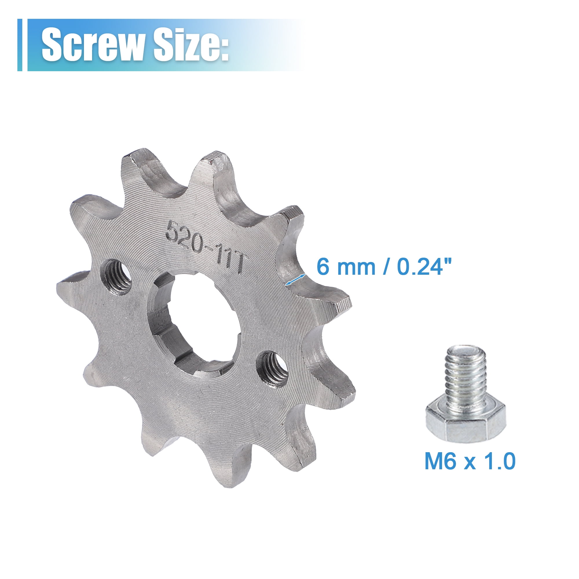 Unique Bargains Motorcycle Front Engine Sprocket for 50cc 70cc 110cc Silver 11 Teeth
