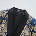 thumbnail image 4 of Mens Suits Paisley Floral  Slim Fit 2 Piece Formal Skinny Tuxedo Blazer Pants Set for Prom Wedding Party Jacket- Blue & Gold, 4 of 9