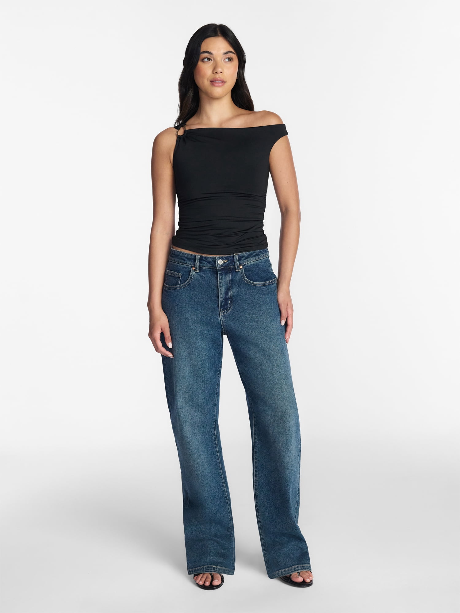Madden NYC Women's Sleeveless Ruched Top, Sizes XXS-XXL