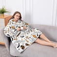 thumbnail image 5 of Oversized Wearable Blanket Hoodie,Trick or Treat Halloween Pattern Sherpa Blanket Hoodie with Super Pockets,Super Warm Fuzzy Pullover for Women & Men, 5 of 6