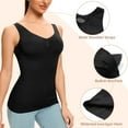thumbnail image 4 of MANIFIQUE 2 Packs Women's Seamless Shapewear Tops with Built-in Padded Bra V-Neck Shaping Camisoles, 4 of 7