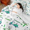 thumbnail image 4 of Homewish Golf Gaming Bedding Comforter Set 7 Pieces for Kids Teens Adults,Sport Gamer Full Bedding Set Lightweight,Green Teal White Fitted Sheet Flat Sheet,Breathable Home Decor,Reversible, 4 of 8