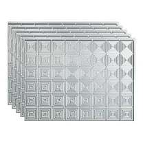 FASÄDE Miniquattro Decorative Vinyl 18in x 24in Backsplash Panel in Brushed Aluminum (5 Pack)