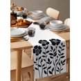thumbnail image 3 of Table Runner Dresser Scarf 13 x 48 Inch Black Flowers Spring Floral Cartoon Abstract Table Runners Non-Slip Heat Kitchen Dining Table Decor for Indoor Outdoor Home Party Decoration, 3 of 7