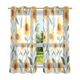 thumbnail image 6 of Yayeee Window Curtains Set of 2 for Living Room Light Filtering 63"x52", Sunflowers and Leaves Pattern, 6 of 7