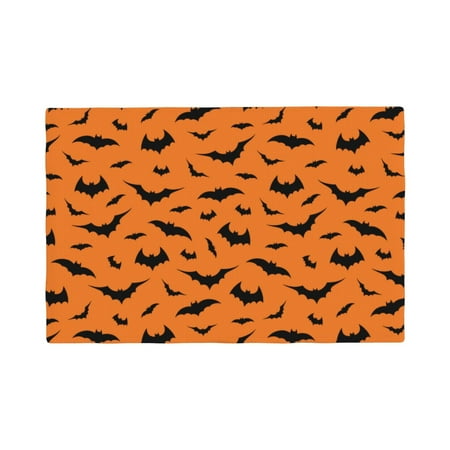 

Placemats Set of 4 bat halloween design Heat Resistant Non - Slip Place mats Waterproof table mat for Kitchen Dining-6片装