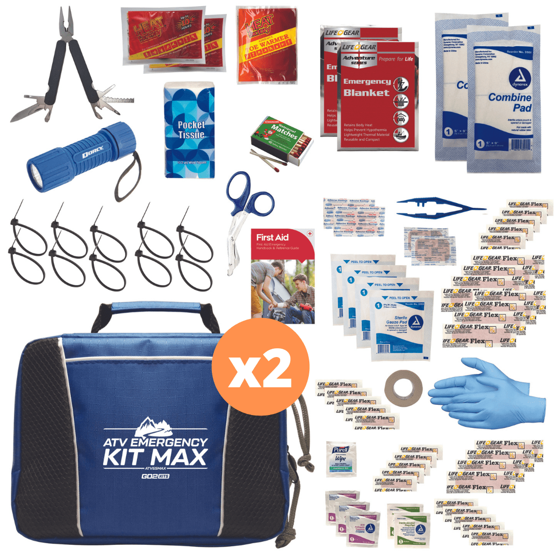 Go2Kits 2-PACK ATV Adventure Kit Featuring Items for Safety, Warmth and ...
