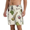 thumbnail image 2 of Bixox Men's Grapes Bbottles Wine printing Casual Classic Fit Short Summer Beach Shorts, 2 of 6