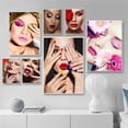 thumbnail image 2 of Pósteres de salón de belleza con formas de uñas y maquillaje de ojos a la moda, impresiones en lienzo, cuadros artísticos de pared, regalos, peluquería, decoración del hogar, 2 of 5