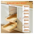 thumbnail image 5 of 2 Tier Pull Out Cabinet Organizer, 14"W x 21"D Cabinet Drawer, Soft Close Slide out Shelf, Heavy-Duty Sliding Wood Drawer, Adjustable Base Cabinet Organization for Kitchen Pantry Bathroom, 5 of 6