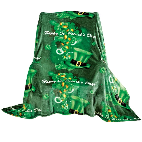 Collections Etc St. Patrick's Day Fleece Throw Blanket