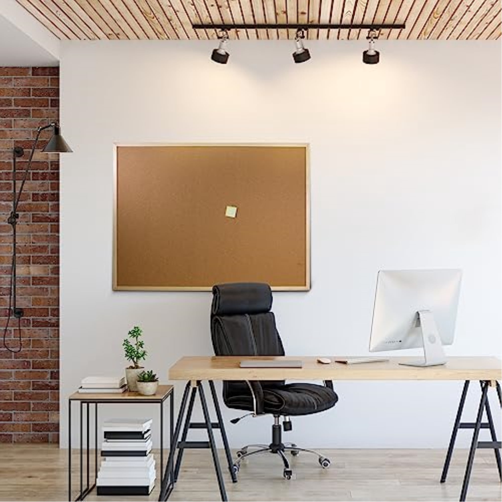 36" x 48" (3' x 4') Large Cork Bulletin Board with Natural Wood Frame