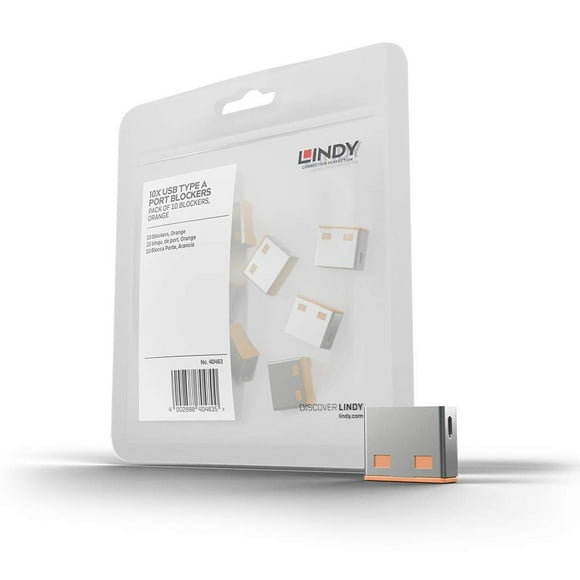 Lindy Bloqueur de Port USB - Lot de 10 - Orange 40463