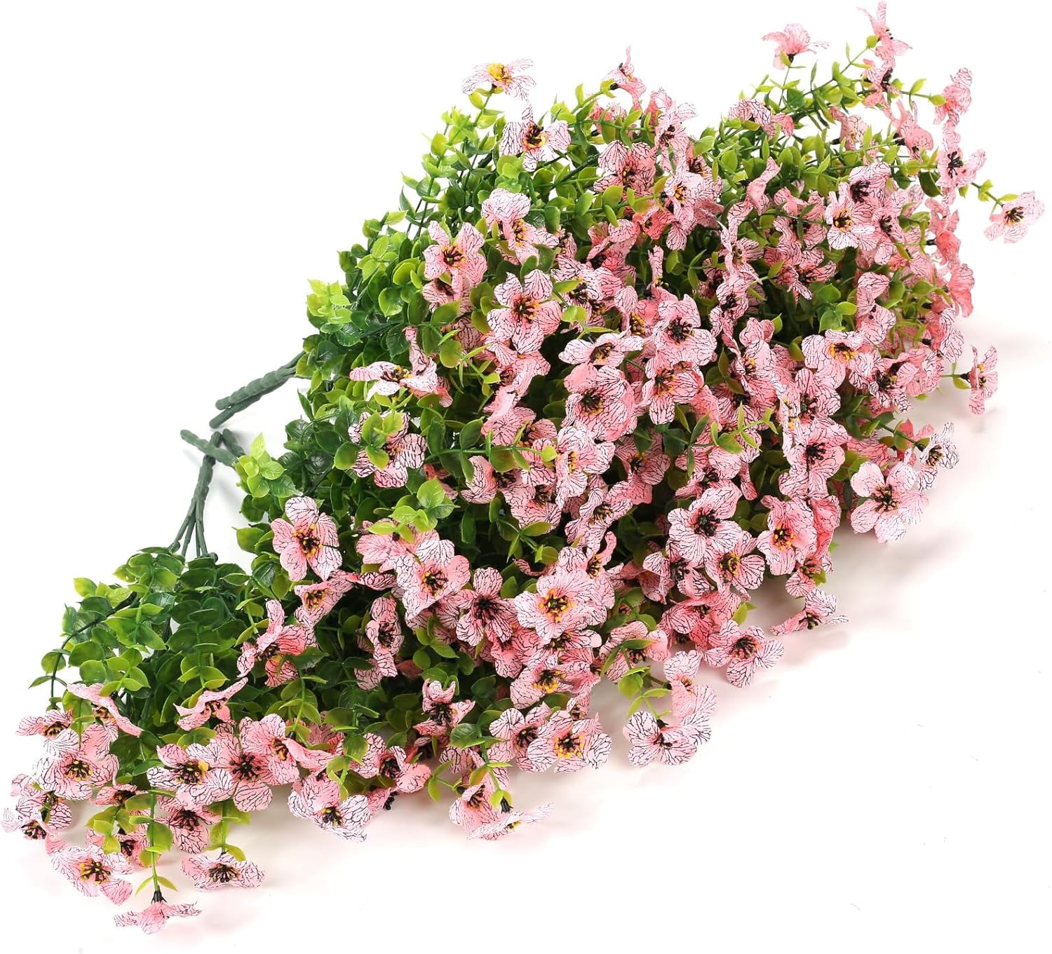 ZOELNIC 12 Bundles Artificial Fake Flowers Outdoors, Realistic UV Resistant Faux Plants with Silk Flowers for Outside Planters Window Box Front Porch Summer Decoration