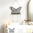 thumbnail image 1 of Butterflies Shaped Metal Jewelry Organizer, Wall Mounted Display Rack With Easily Hanging Design, for Bedroom Vanity, Black, 1 of 6