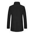 thumbnail image 3 of TFEOQRY Men's Jacket Coat Solid Color Zipper Outwear with Pockets Long Sleeved High Neck Overcoat Black, 3 of 3