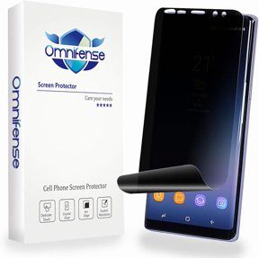 Note 8 Screen Protector Privacy 2 Way Anti Spy (2-Pack) Curve Fit Soft Film (NOT Tempered Glass) for Note 8 and 1-Pack Back Skin Protector