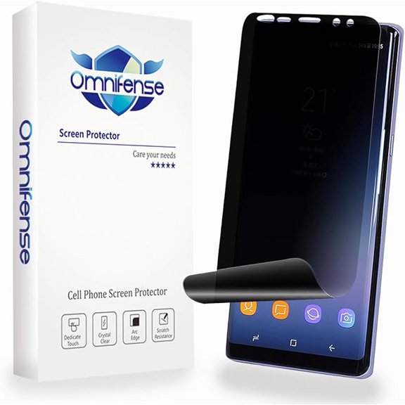 Note 8 Screen Protector Privacy 2 Way Anti Spy (2-Pack) Curve Fit Soft Film (NOT Tempered Glass) for Note 8 and 1-Pack Back Skin Protector