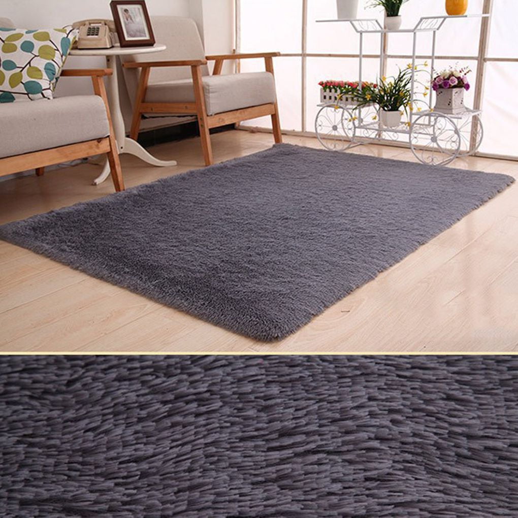 Bathroom Plush Rug Bath Mat Soft NoSlip Microfiber Fluffy Shaggy Water