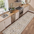 thumbnail image 3 of Roxstand 2'x12' Washable Runner Rug for Hallway Entrance Bedroom Entryway, Vintage Non Slip Stain Resistant Kitchen Rugs, Brown, 3 of 10