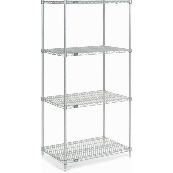 Nexel Wire Shelving, Poly-Z-Brite, 30"W X 18"D X 86"H