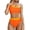 Orange, variant on WREESH Womens Two Piece Swimsuit One Shoulder Bathing Suits High Waisted Bikini One Shoulder Panel High Waist Split Bikini Swimwear Orange