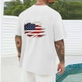 thumbnail image 3 of Aobny Men's T-Shirts Fourth of July Patriotic Shirts Short Sleeve Big & Tall Mens Shirts Casual Stylish,White,XL, 3 of 5