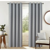 Gatsby Metallic Room Darkening Window Curtain 54" x 90" - 90 Inches - GREY