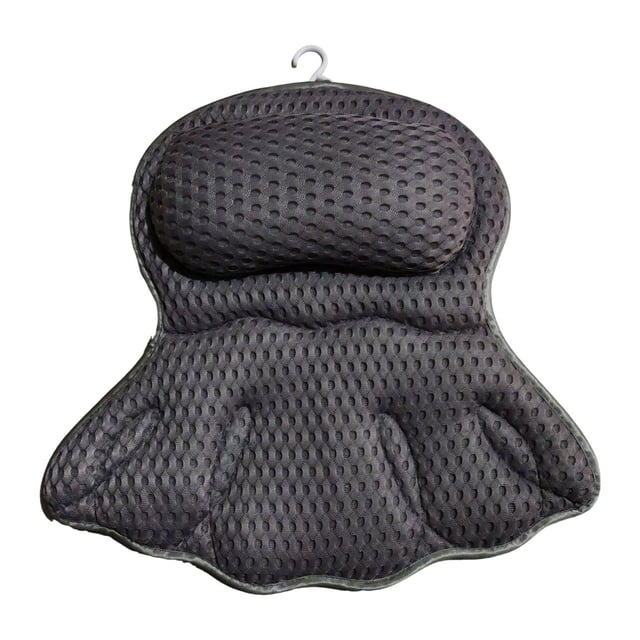 Almohada de baño Almohada de bañera SPA Essentials Malla Cómoda con ventosas Gris oscuro