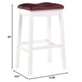 thumbnail image 2 of Angel Line Tabourets de bar Cambridge 29 Pouces" Ensemble de 1 Blanc avec Coussin Rouge Foncé, 2 of 3