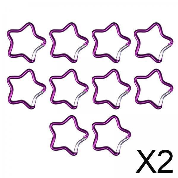 Mosquetón En Forma De Estrella De Cinco Puntas, 2x10 Uds., Para Botellas De Agua, Mochilas, Pesca, Color Morado