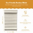 thumbnail image 6 of Cordless 64-in Long Distressed White Brooklyn Flatstick Bamboo Roman Shade 30 - 39 Inches 30 in. W x 64 in. L, 6 of 12