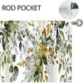 thumbnail image 5 of Eucalyptus Botanical Leaves Green Gold Floral Kitchen Window Curtains over Sink Farmhouse Flower Leaf Small Window Treatment Cafe Short Curtains for Bathroom Treatment Tier Drapes 27.5x39 inch, 5 of 6