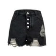thumbnail image 6 of PFRNLF Women's Denim Shorts Summer High Waisted Ripped Raw Hem Casual Jean Shorts, 6 of 7