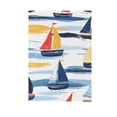 thumbnail image 6 of Yayeee Garden Flag 12" x 18" Double Sided Outdoor Yard Lawn Holiday Decorations, Orange Hand Drawn Sailboats, 6 of 6