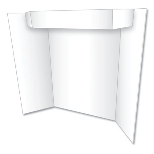 Eco Brites 27367B Too Cool Tri-Fold Poster Board, 24 X 36, White/white
