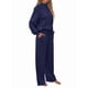 thumbnail image 3 of Conjuntos Deportivos de Dos Piezas para Mujer, Ideales para Otoño. Incluyen Sudadera con Cordón Ajustable y Pantalón Deportivo de Pierna . Azul Marino XL, 3 of 9