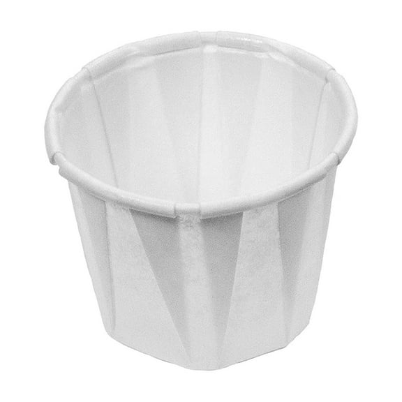 F075 Squat Paper Portion Cup, 75oz, White, Bag of 250 (Case of 20 Bags)