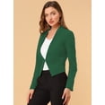 thumbnail image 4 of Día de San Patricio Chaqueta Corta Casual De Negocios De Oficina De Trabajo Sin Cuello Para Mujer Verde oscuro M, 4 of 6