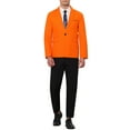 thumbnail image 2 of INSPIRE CHIC Men's Blazer One Button Notched Lapel Chest Pocket Front Flap Blazer M Orange, 2 of 5