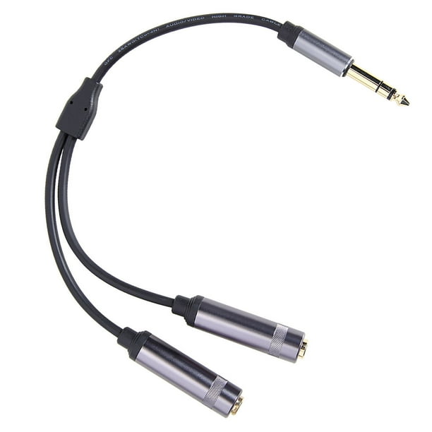 Injueey Cable de extensión macho a hembra de 6,35mm a 2 de 6,5mm, par de cables de extensión de PC Digital, conector profesional, Cable Cables de audio/vídeo