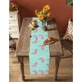 thumbnail image 4 of Table Runner 70 Inch Long - Summer Pink FlamingoDecorative Table Scarf,White Polka Dots on GreenDining Table Runners for Wedding Party Kitchen Dining Tables, 4 of 7
