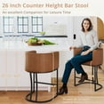 thumbnail image 4 of Dycanpo 26'' Counter Height Bar Stools Set of 4 with Backrest and Arms,Faux leather (Brown-Black), 4 of 7