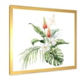 thumbnail image 2 of Designart 'Tropical Bouquet With Plumeria Lupine Palm Leaves' Traditional Framed Art Print, 2 of 4