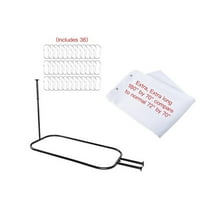 Utopia Alley  54 x 26 in. Rustproof Aluminum Hoop Oval Shower Rod with Ceiling Support for Freestanding Clawfoot Tub, Matte Black & White