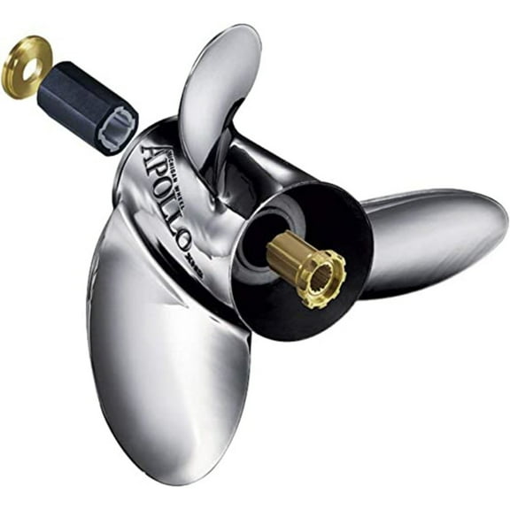 Michigan Wheel 993044 Apollo A-Series 3-Blade Stainless Steel Propeller - RH, 14-1/8" Diameter x 19" Pitch