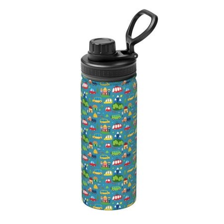 

Lukts Cars Transportation Print 18oz Insulated Sports Kettle Outdoor Sport Gym Stainless Steel Water Bottles