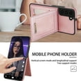 thumbnail image 3 of ELEHOLD Flip Back Leather Wallet Case for Samsung Galaxy S23 with RFID Blocking Card Slots Holders Magnetic Buckle Kickstand Function Elegant Business Style Men Women Case,Rosegold, 3 of 5